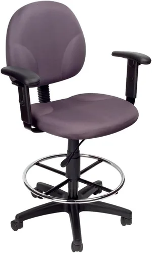 Vista 11 de Boss Office Products B1691-CS Stand Up Caressoft Taburete de dibujo con brazos ajustables en negro