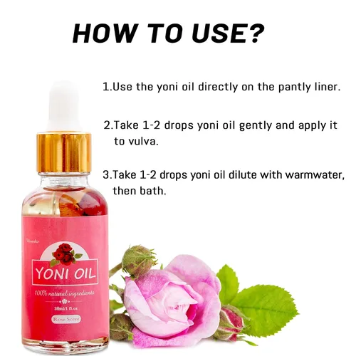 Vista 6 de 2 paquetes de aceite Yoni para mujeres, aceite íntimo desodorante femenino totalmente natural para mujeres, pH equilibrado y elimina el olor, suero