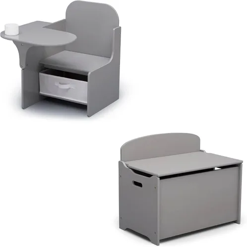 Vista 11 de Delta Children MySize - Escritorio con silla con compartimento de almacenamiento + caja de juguetes MySize Deluxe, chocolate oscuro (paquete)