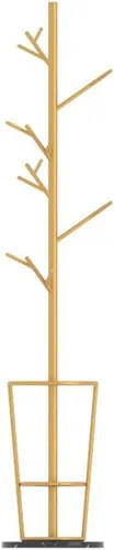 Vista 10 de Perchero para el suelo, perchero nórdico creativo con ramas de hierro, base de mármol, perchero con perchero para paraguas, decoración práctica