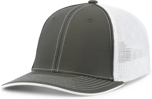Vista 40 de Pacific Headwear Gorra unisex Pacific Headwear Trucker Flexfit® para adultos Grafito/Negro/Negro