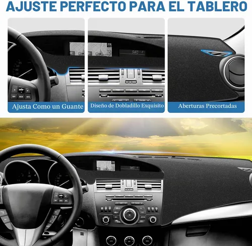 Vista 4 de FIILINES Cubierta para tablero Compatible con Mazda 3 2010-2013 Accesorios Tapete para tablero para Mazda 3 Accesorios Tapete para salpicadero