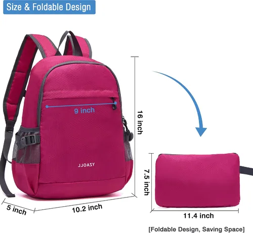 Vista 2 de YZAOLL Mochila pequeña de senderismo de 20 litros, mochila ligera para el día, mochila plegable para mujeres y hombres, viajes, camping, vacaciones