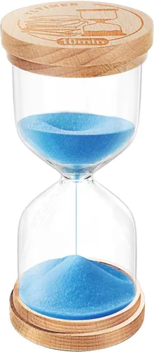 Vista 11 de Temporizador de Arena de 1 Minuto, Reloj de Arena de Madera, Reloj de Arena Azul Pequeño, Reloj de Arena de 1 Minuto para Aula, Juego, Decorativo