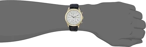 Vista 4 de Seiko cuarzo cronógrafo tono plateado Dial piel Banda Mens Reloj spc168