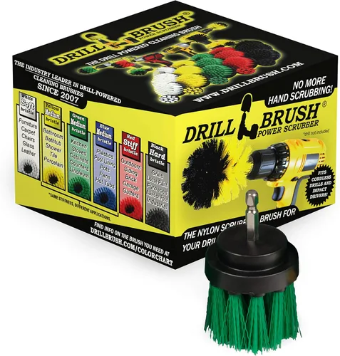 Vista 13 de Cepillo para parrilla de barbacoa ultra rígido de 2 pulgadas de largo, juego de taladro eléctrico de cerdas de nailon, removedor de óxido Negro