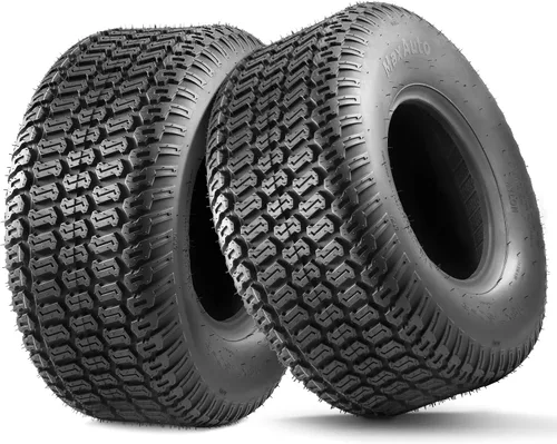 Vista 10 de MaxAuto Fox V2 - Juego de neumáticos para cortacésped (15x6.00-6), Reemplazo de neumático 15x6x6nhs para cortacésped, Tractor de jardín, Neumático