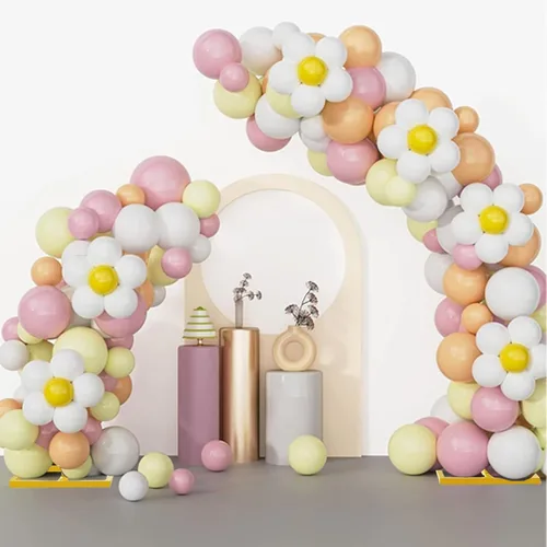 Vista 8 de Kit de arco de globos, juego de 2 soportes de arco de globos dorados, marcos de arco de boda con base cuadrada de metal arco de flores para fiesta