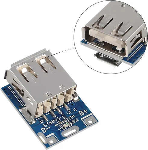 Vista 4 de DIANN 10 unids 5V 1A Boost Step-Up Módulo de fuente de alimentación de batería de litio placa de protección de carga 134N3P DIY cargador pantalla
