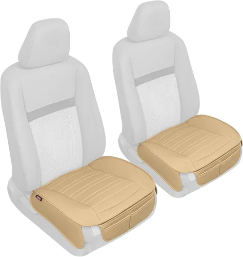 Vista 11 de Motor Trend - Cojín de asiento trasero, funda de piel sintética con costuras en diamante para automóvil, camión y SUV, acolchado, impermeable, Negro