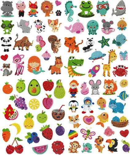 Vista 11 de sinceroduct Kits de calcomanías de diamantes de animales 5D DIY para niños y niñas principiantes