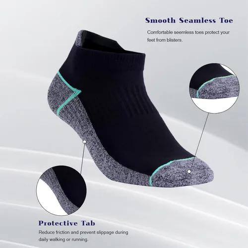 Vista 4 de Kodal Copper Ankle Athletic Running Socks Moisture Wicking Odor Control for Sweaty Feet