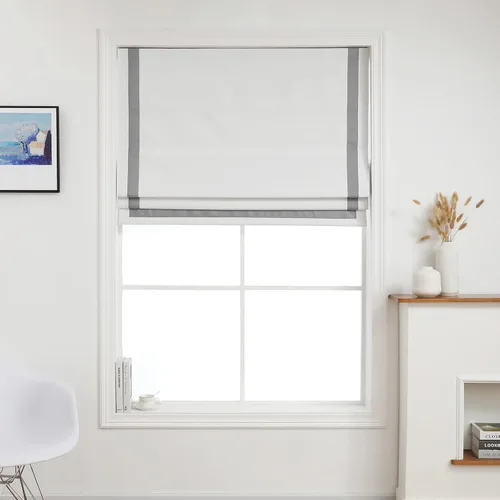 Vista 13 de Everyday Celebration Persianas romanas – 100 % opacas, sin cordón, para ventanas de interior, persianas con borde de cinta (negro) 23 pulgadas