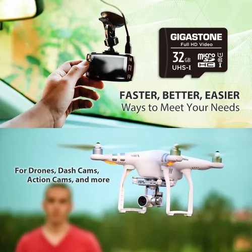 Vista 5 de GIGASTONE Tarjeta Micro SD de 32 GB, paquete de 10 unidades, video Full HD, cámara de seguridad de vigilancia con cámara de acción, 90 MB/s Micro