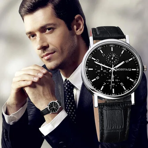 Vista 2 de CHATCHAT Reloj analógico minimalista impermeable para hombre, reloj de movimiento de cuarzo, reloj de pulsera impermeable para hombre, reloj