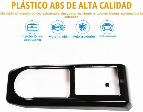 Vista 4 de Cubierta de marco de panel de engranajes de consola central compatible con Toyota Tacoma 2016-2023, panel de cambio de marchas de automóvil Negro