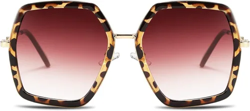 Vista 2 de FEISEDY Women Large Hexagon Inspired Sunglasses Fashion Irregular Design Style Geometric B2503