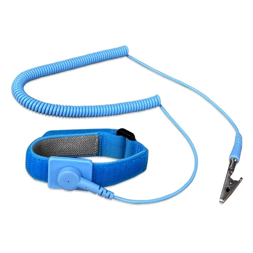 Vista 14 de Correa de muñeca antiestática, pulsera de conexión a tierra antiestática de 11 pulgadas con clip de cocodrilo y cable largo extensible, se adapta a