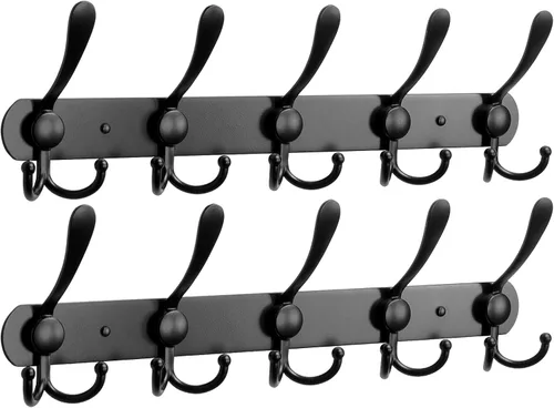 Vista 8 de NearMoon Perchero montado en la pared, paquete de 2 ganchos resistentes para toallas de baño, de acero inoxidable, gancho de metal para toallas