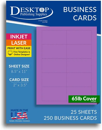 Vista 11 de 250 tarjetas de visita azul brillante de 3.5 x 2 pulgadas, hojas de papel de tarjetas de visita en blanco de colores imprimibles, tarjetas de visita