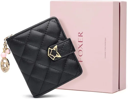 Vista 6 de FOXER - Cartera de piel para mujer (tamaño pequeño), diseño de cartera, negro 5), 43230-62763