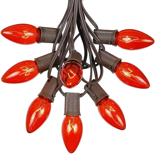 Vista 12 de Novelty Lights C9 Juego de luces de Navidad verdes - Cadena de luces de Navidad para exteriores - Luces de Navidad colgantes - Cadena de luces