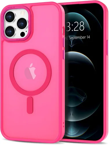 Vista 317 de Anuck - Funda magnética para iPhone 11 compatible con MagSafe, carcasa trasera mate translúcida dura, borde de TPU, delgada, resistente a impactos