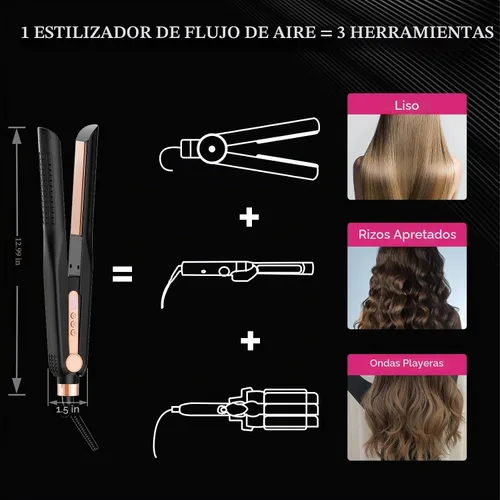 Vista 3 de SKIMI Airflow Styler - Plancha de pelo y varita rizadora