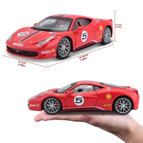 Vista 8 de Bburago B18-26302 Ferrari 1:24 458 Challenge, Rojo