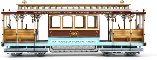 Vista 4 de San Francisco No.60 Teleférico (Street Car) Kit de modelo de madera por OcCre