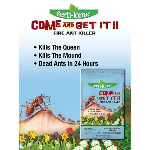 Vista 4 de Fertilome (11300) Come and Get It Fire Ant Killer Bait, 1 lb Spinosad cebo apto para OMRI: mata a la reina y la colonia en 24-36 horas,