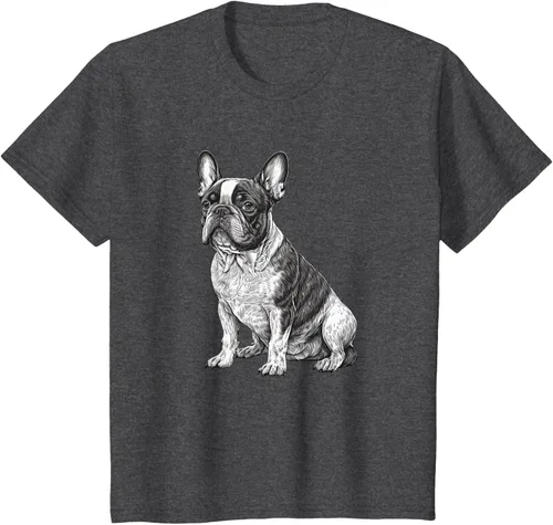 Vista 21 de Divertida camiseta francesa Bulldog francés en blanco y negro, Negro