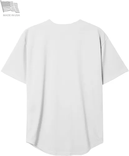 Vista 5 de Hecho en Estados Unidos camiseta de béisbol con botones premium para hombre