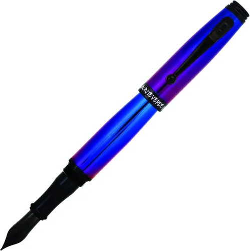 Vista 15 de Monteverde Invincia cromada, pluma estilográfica de fibra de carbono negra media (MV40065)
