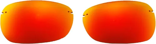 Vista 3 de Walleva Lentes de repuesto polarizados rojo fuego + azul hielo para gafas de sol Maui Jim Sandy Beach, Rojo fuego + azul hielo.