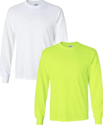 Vista 154 de Gildan Camiseta de manga larga de algodón ultra para adulto, estilo G2400, paquete múltiple Militar + ceniza.