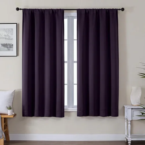 Vista 110 de Gwine Aqua Short Curtains 36 Inches Long - Small Half Window Kitchen Curtains Over Sink, Solid Blackout Curtain for Bathroom Basement Cabinet RV, 2