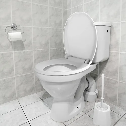 Vista 4 de Asiento de inodoro comercial duradero - Diseño redondo con cierre suave lento - Nunca aflojado, fácil de instalar y limpiar