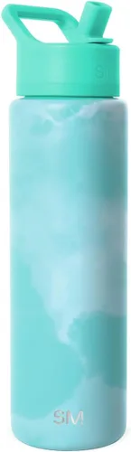 Vista 60 de Simple Modern botella de agua con tapa con pajita, termo de acero inoxidable con aislamiento al vacío, reutilizable, sin BPA, sin fugas