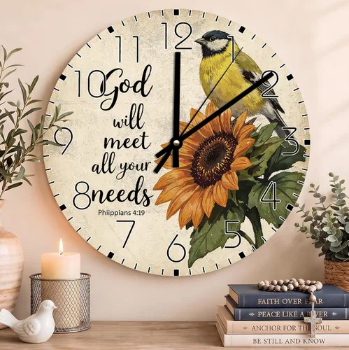 Vista 164 de Reloj con versículo bíblico con citas de Jesús, relojes de 0929Regalos Cristianos (2)