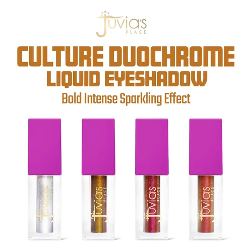 Vista 2 de Juvia's Place Culture Duochrome - Sombra de ojos líquida multicolor con purpurina para brillo, maquillaje brillante para ojos, kit de maquillaje