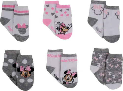 Vista 4 de Disney Baby Girls' Socks - 12 Pack Minnie Mouse, Daisy, Princess Socks (NewbornInfant)