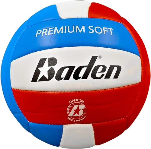 Vista 6 de Baden Pelota de voleibol de cuero sintético suave de alta calidad, tamaño y peso oficiales, paquete de 6 unidades con bomba