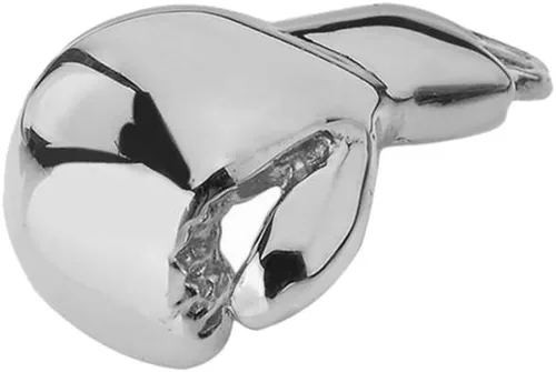 Vista 2 de Colgante de guante de boxeo 3D fino en plata de ley maciza, Metal