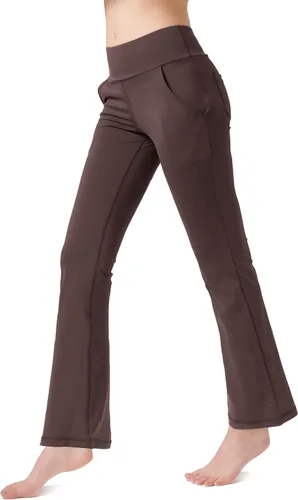 Vista 5 de Cifupy Pantalones de yoga con corte de bota para mujer con bolsillos, pantalones de entrenamiento de cintura alta para mujer, pantalones de yoga
