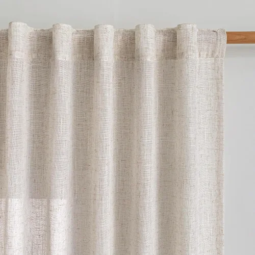 Vista 50 de MYSKY HOME Cortinas naturales de puerta francesa para ventana de puerta, 40 pulgadas de largo, cortas, semitransparentes, filtrantes de luz