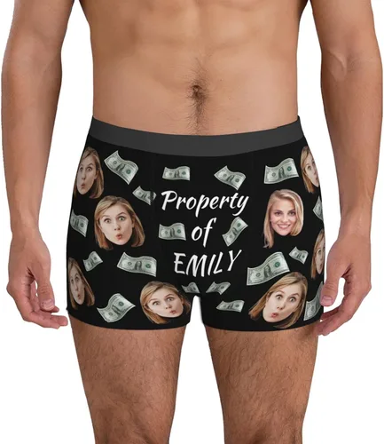 Vista 3 de Boxers personalizados con cara para hombres, novio, marido, ropa interior divertida personalizada para ideas de cumpleaños para él, S-XXL