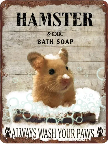 Vista 10 de Cartel de metal divertido de jirafa para baño, diseño retro de cabra para pared, póster de inodoro con texto "Wash Your Hooves", letrero de hojalata