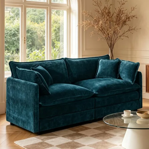 Vista 21 de GNIXUU Sofá modular de 76 pulgadas, sofá biplaza beige de 2 plazas, cómodos asientos de felpilla de 25 pulgadas de profundidad con 2 almohadas