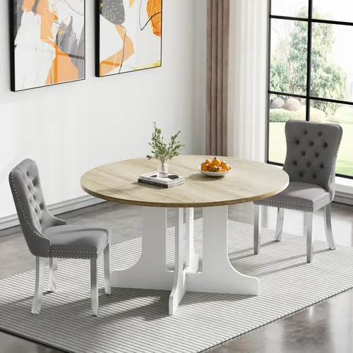 Vista 72 de Juego de mesa de comedor extensible marrón de 63 a 78.74 pulgadas para 4, juego de mesa de comedor de 5 piezas con 4 sillas, mesa de cocina